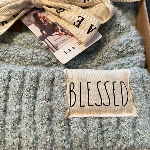 Rae Dunn BLESSED Box Set Knit Hat and Matching Scarf with Heart BRAND NEW!! - Picture 3 of 6